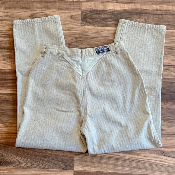 Vintage Rockies Highrise Wheat Beige Pinstripe Western Yoke Jeans (11/12) - Picture 8 of 11